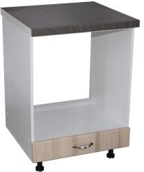 Spectral Mobila Corp pentru cuptor incorporabil cu sertar Zebra, Alb/MDF Sonoma, cu blat beton, 60 x 85 x 60 cm