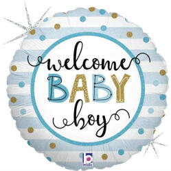 Grabo Balon folie rotund Welcome Baby Boy 46 cm
