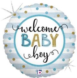 Grabo Balloons Balon Folie Welcome Baby Boy, 46 cm, 26136GH