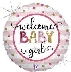 Grabo Balon folie rotund Welcome Baby Girl 46 cm