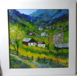  Sat de munte romanesc, pictura autentica