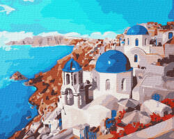 Ideyka Set pictura pe numere, cu sasiu, Santorini, 40x50 cm (KHO2139)