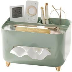 Flippy Suport pentru Servetele, Flippy, Cutie Multifunctionala, Design Minimalist, ABS, cu Suport pentru Obiectele Personale, pentru Birou, 21x15x13 cm, Verde (132390)