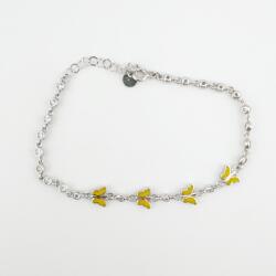 Jolie Bratara pentru Copii, Jolie, Argint 925, Model Fluture, cu Email si Zirconiu, 21 cm/4.4g Argintiu/Galben (125950)
