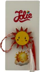 Jolie Martisor pentru copii, Jolie, Material Metal, Ambalaj Carton cu Design, Dimensiune Brosa Aproximativ 2x2 cm, Multicolor, Model Soare (134697)