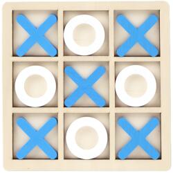 Flippy Jucarie Montessori Tic Tac Toe, Flippy, Educativa, Interactiva, din lemn, X si O, 9 Piese, 14.3x14.3 cm, Albastru Alb (126528)