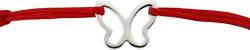 Flippy Martisor Bratara Argint 925, Jolie, Model Fluture, Martisor de 1 Martie, cu Snur Rosu, Argintiu (165568)