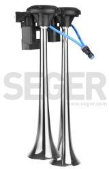 SEGER Légkürt Chrome 24V 2 szólamú 125dB 96mm x 130mm x 360mm (82DH2400) (82DH2400)