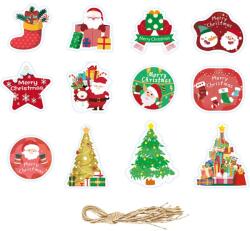 Flippy Set Decoratiuni de Craciun pentru Brad, Flippy, Modele Variate, Sfoara Inclusa, 12 Piese, 6 x 7 cm, Model B, Multicolor (132431)