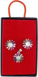 Flippy Set Bijuterii Dama Argint 925, Jolie, Model Flori Multicolore cu Mijloc Alb, Petale Drepte, 5.43 g, Multicolor/Argintiu (131797)