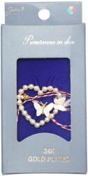 Jolie Martisor Brosa Placata cu Aur 24K, Jolie, Ambalaj Carton cu Design, Material Metal, Model Inima, Dimensiune Brosa 2 - 3 cm, Auriu/Alb (134815)