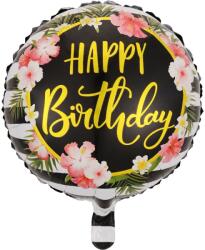Flippy Balon din Folie Metalizata, Flippy, Figurine, Model 4, Happy Birthday, Tematica Aniversare, 45 cm, Ambalaj Individual, Pai Inclus, Umflare cu Aer sau Heliu, Multicolor (127309)