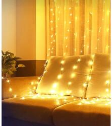 Flippy Instalatie Craciun, Tip Perdea IP44, 3m x 2m, 200 Led-uri, Alb cald, USB si telecomanda cu 8 functii, Flippy (122334)