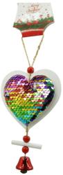 Flippy Ornament de brad inima din paiete, Flippy, multicolor, lemn, 18 cm (103386)
