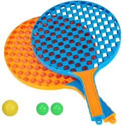 Flippy Set Badminton pentru Copii, Flippy, 2 Palete, 3 Mingi, Pentru Joaca si Antrenament, Albastru Portocaliu (132691)