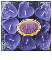 Flippy Set 9 Lumanari in Forma de Inima, Flippy, pentru Ziua Indragostitilor, Aroma de Lavanda, Ardere 3.5 h, din Parafina, 4 x 2 cm, Mov (134533)