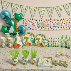 Flippy Set de Petrecere, Model Dinozauri, Verde-Multicolor (176056)