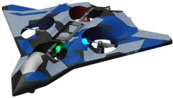 Flippy Avion de Lupta cu Telecomanda, Flippy, Tip Drona, din EVA (Spuma), cu Telecomanda, Incarcare USB, 2.4 GHz, Rotire 360°, Zbor pana la 100 m, LED, 24 x 25.5 x 4.2 cm, Model Army, Albastru (164119)