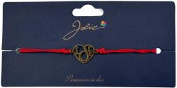 Jolie Martisor Bratara Primavara, Textil si Inox, Jolie, Snur Rosu, Model Inima Love, Auriu (135168)