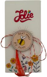 Jolie Martisor pentru copii, Jolie, Material Metal, Ambalaj Carton cu Design, Dimensiune Brosa Aproximativ 2x2 cm, Multicolor, cu Mesaj, Model Albinuta (134719)