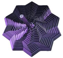 Flippy Jucarie Decompresie, Flippy, Model Stea 3D, DuoChrome, Maner Spirala, Turn Magic Geometric, Multiple Forme, Anti-stress, 17 cm, Negru/Violet (164010)