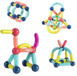 Flippy Set 42 de Piese Magnetice de Constructie, Flippy, Puzzle, Forme, 3 Ani, ABS, Magnet, 20x6.5x18 cm, Multicolor (133045)