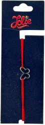 Jolie Martisor Bratara din Inox pentru Copii, Jolie, Textil si Inox, Snur Rosu, Model Fluture Gol, Argintiu (165175)