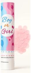 Flippy Tun Confetti, Flippy, Model Gender Reveal, Boy or Girl, 40 cm, Ambalaj din Carton, Eliberare prin Rasucire, Roz (161657)