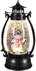 Flippy Decoratiune Luminoasa, Flippy, Felinar de Craciun, cu Lumina LED, Ornament Model Lampa cu Ulei Om de Zapada, cu Maner, 14x7x6 cm, Negru (132315)