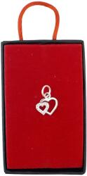 Jolie Silver Pandantiv din Argint 925, Jolie Silver, pentru Dama, Model Doua Inimi Cu Pietre de Zirconiu Cubic, 0.8 g, 1 x 1 cm, Argintiu (125954)