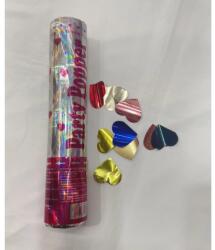 Flippy Tub de Confetti, Flippy, Party Popper, 20x5 cm, Confetii Inimioare din Aluminiu, Multicolor (137794)