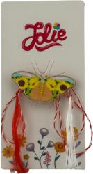 Jolie Martisor pentru copii, Jolie, Material Metal, Ambalaj Carton cu Design, Dimensiune Brosa Aproximativ 2x2 cm, Multicolor, Model Fluturas (164950)