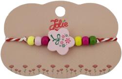 Jolie Bratara Martisor pentru Copii, Jolie, Pandativ Floare, cu Margele Multicolore, Snur Alb/Rosu, Roz/Multicolor (128143)