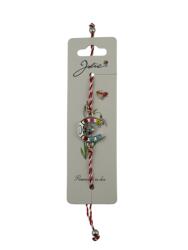 Jolie Martisor Bratara cu Snur Alb Rosu Reglabil, Jolie, Model Potcoava Multicolora cu Buburuza, Jolie (165213)