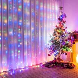 Flippy Instalatie Craciun, Tip Perdea IP44, 3m x 3m, 300 Led-uri, Multicolor, USB si telecomanda cu 8 functii, Flippy (122337)