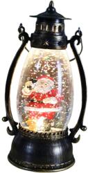 Flippy Decoratiune Luminoasa, Flippy, Felinar de Craciun, cu Lumina LED, Ornament Model Lampa cu Ulei Mos Craciun, cu Maner, 14x7x6 cm, Negru (132317)