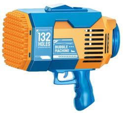 Flippy Pistol pentru Baloane de Sapun, Flippy, 132 de Gauri, Lumini Colorate, Tavita, Lichid, Baterie de Li, Cablu de Incarcare, 25cm x 13cm x 26cm, Albastru (130313)