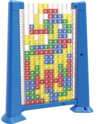 Flippy Joc de inteligenta Tetris puzzle tangram Flippy, 70 de piese multicolore, 3D, montessori, interactiv, din plastic, zar inclus, sac depozitare piese, varsta peste 6 ani, 23 x 19.8 x 5 cm, cadru albastr