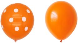 Flippy Set 10 Baloane din Latex, Flippy, Model Party cu Buline si Simple, 30 cm, Portocaliu, 2.8 g (130905)