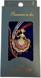 Jolie Martisor cu Brosa Placata cu Aur 24K, Jolie, Ambalaj Carton cu Design, Material Metal, Model Balerina, Dimensiune Brosa 2.5-3cm, Auriu/Roz (166068)