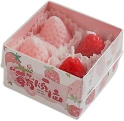 Flippy Set 4 Lumanari Parfumate, Flippy, Model Capsunici, Ardere 30 min, 52g, 6.3 x 6.3 x 3.8 cm, Rosu/Roz (133978)