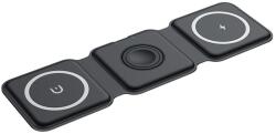 Flippy Incarcator Wireless Magnetic/Pliabil 3in1, Flippy, Multifunctional de Birou, 15W, Compatibil cu iOS/Android, 25 x 7.5 x 1 cm, Negru (165043)