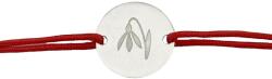 Flippy Martisor Bratara Argint 925, Jolie, Model Ghiocel Gravat, Martisor de 1 Martie, cu Snur Rosu, Argintiu (165626)