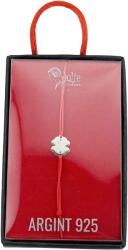 Flippy Bratara Argint 925 pentru Dama, Jolie, Model Trifoi plin, Martisor Bratara de 1 Martie, Pandativ Argintiu cu Snur Rosu (165572)