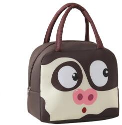 Flippy Geantă Frigorifică, Flippy, cu Desene Animat, Portabilă pentru Copii, de Prânz, din Pânză Oxford, 22x14x19 cm, Model Porc, Maro (131604)