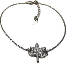 Jolie Silver Brățară Damă din Argint 925, Jolie Silver, Model Frunză de Arțar, Design Elegant Inspirat din Natură, Greutate 2.6 g, Argintiu (116637)