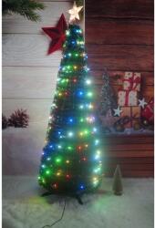 Flippy Brad artificial Pop-Up Flippy, cu instalatie integrata, Lumini RGB, Suport inclus, Stea luminata, 304 Led, 180 cm, Material PVC, Verde (111732)