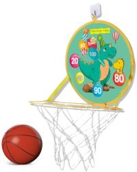 Flippy Jucarie Interactiva, Flippy, 2 in 1, Cos de Basket si Tinta de Darts, Minge 16 cm, Pompa, 8 Mingii cu Scai, Model Dragon, Multicolor (132943)