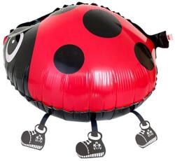 Flippy Balon din Folie Metalizata, Flippy, Figurina Animata, Model Buburuza, 46x31 cm, Ambalaj Individual, Pai Inclus, Umflare cu Aer sau Heliu, Rosu-Negru (134165)
