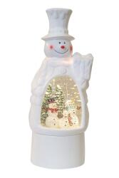 Flippy Decoratiune de Craciun, Flippy, Model Om de Zapada, Felinar Glob cu Iluminare LED si Efect Zapada, 27 x 12 x 11.5 cm, Alb (161708)